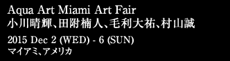 Aqua Art Miami Art Fair Haruki Ogawa, Cousteau Tazuke, Taisuke Mohri, Macoto Murayama